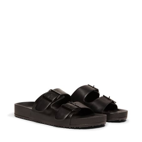 Sandalias de Diapositivas Steve Madden Teddy-t Mujer Negras | ES AW0832